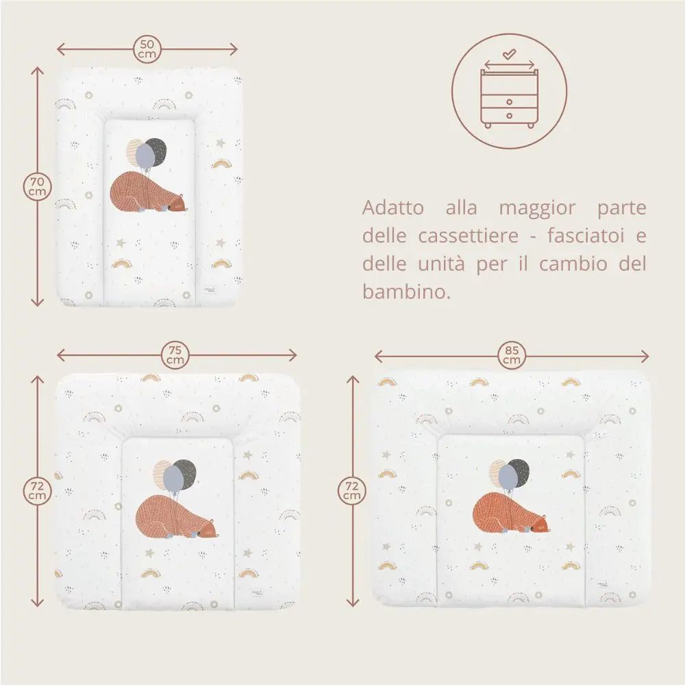 Materassino Fasciatoio Ceba Baby 75x70, Happy Safari