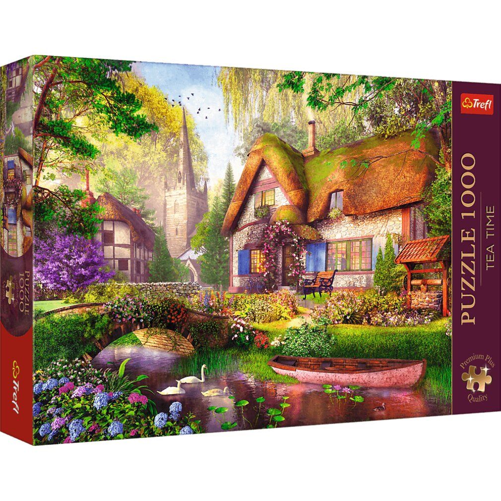 trefl Puzzle Premium Plus Tea Time: hölzernes häuschen 1000 pezzi
