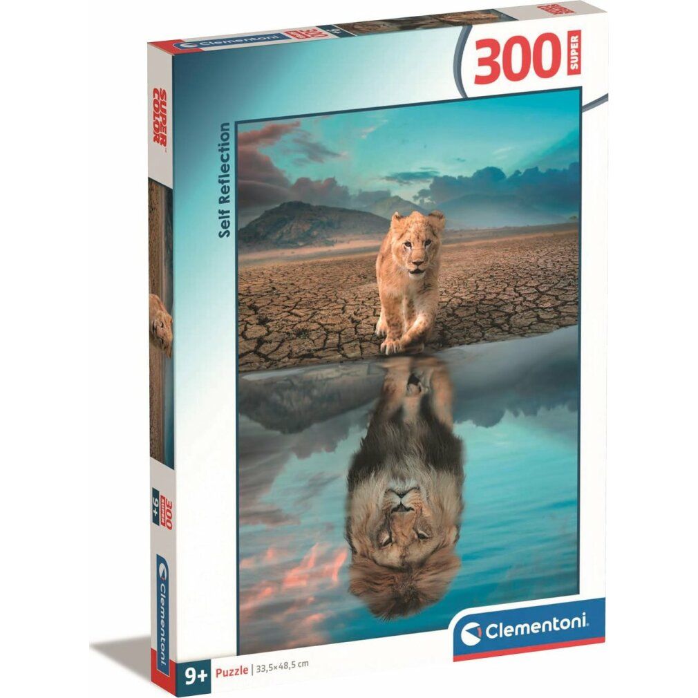 Clementoni Puzzle Reflexion, 300 pezzi. Confezione con motivo leone. Età consigliata 9+. Super Color.