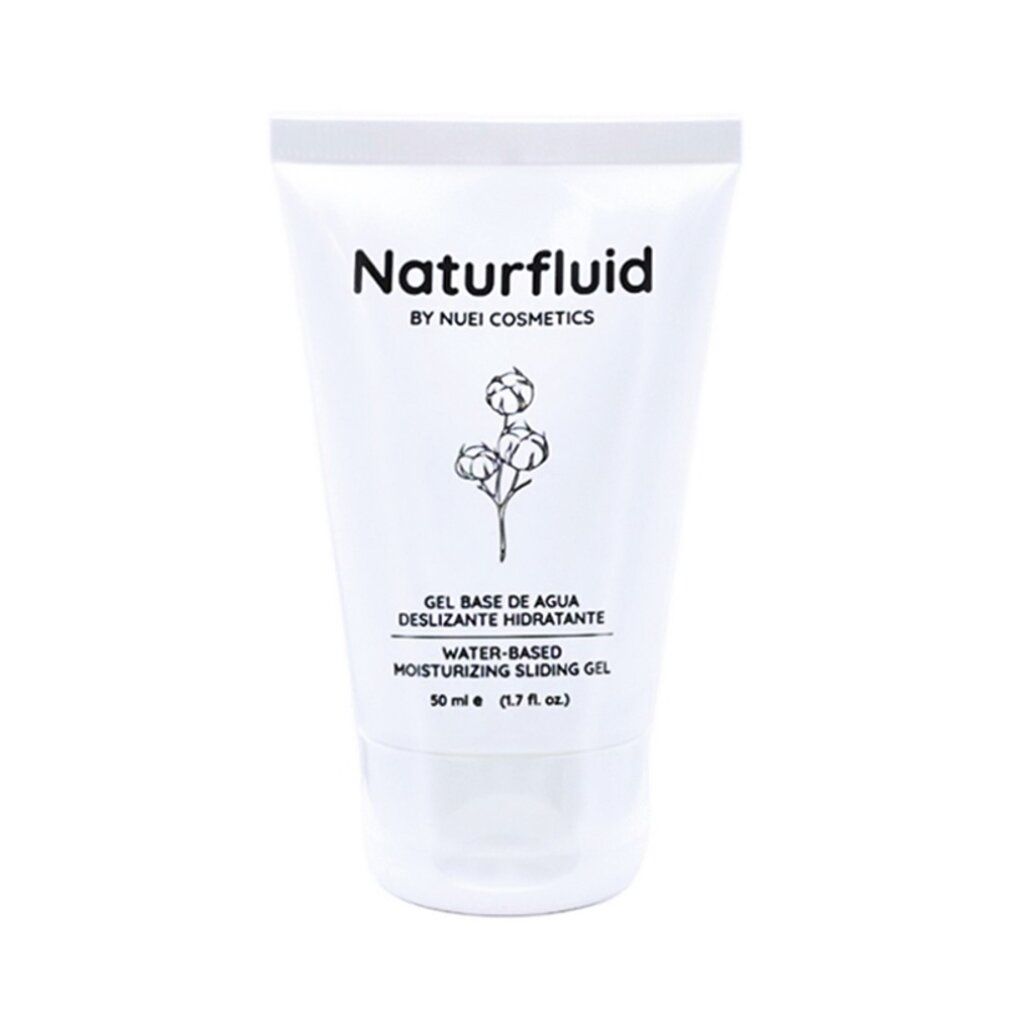 Tubo bianco di gel lubrificante Naturfluid a base d'acqua, 50 ml.