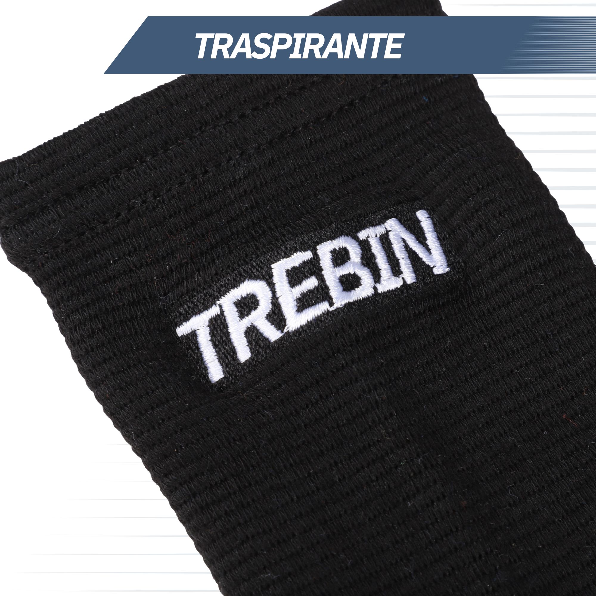 Fascia nera per la parte inferiore della gamba con velcro. Facile da usare.