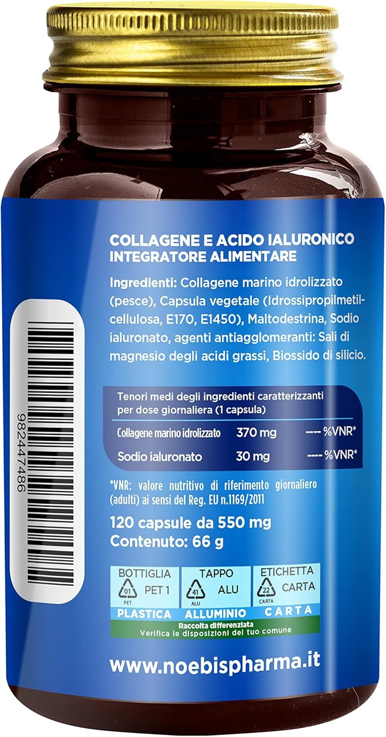 Noebis Pharma Collagene Marino e Acido Ialuronico - Pelle e Articolazioni