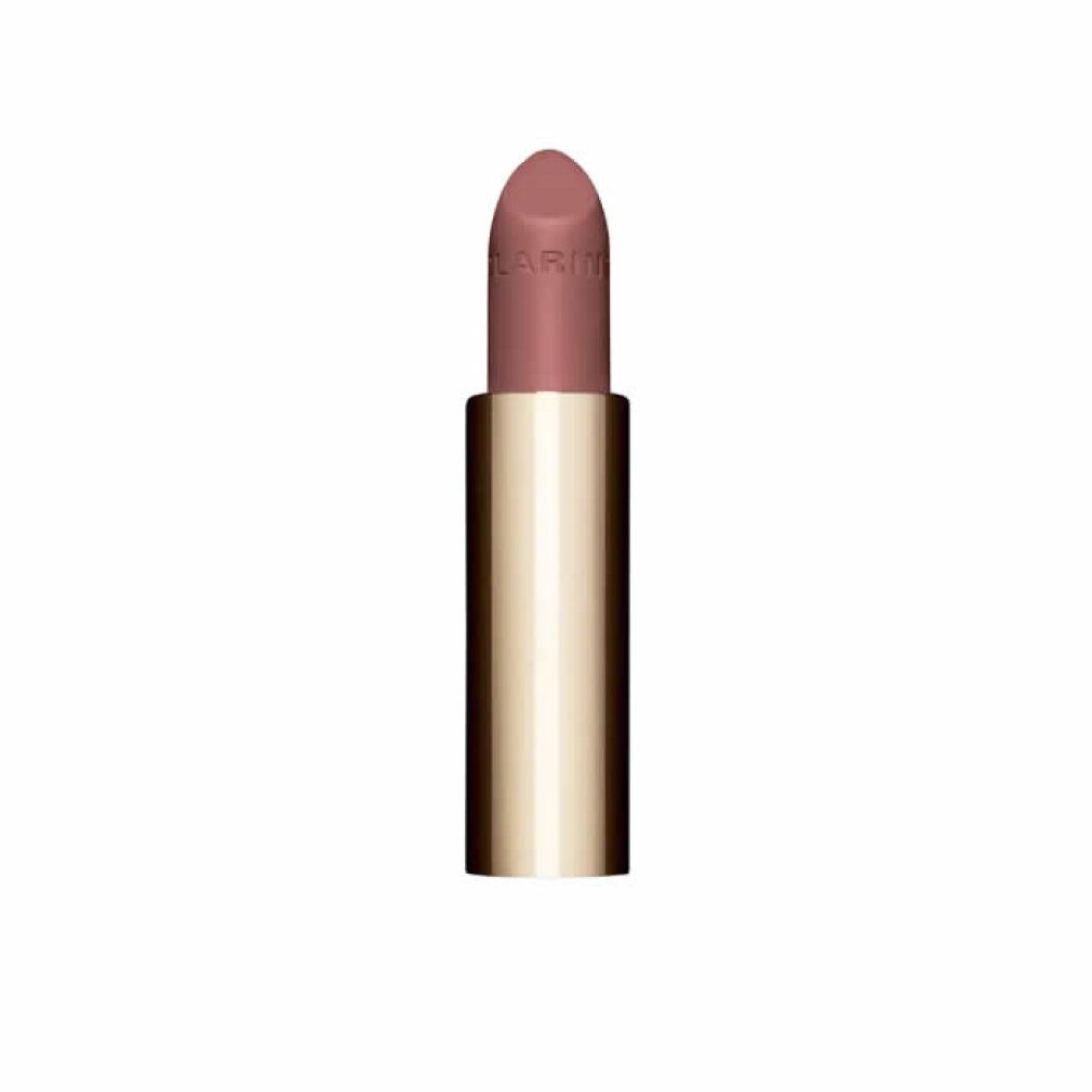Rossetto rosa in un astuccio dorato. Il nome del marchio è visibile sul rossetto.