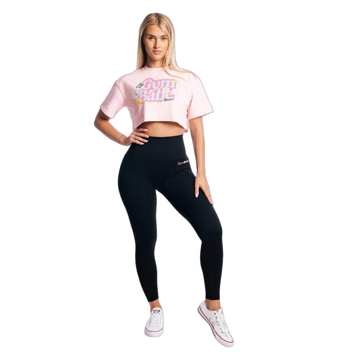 GymBeam T-shirt donna crop GymBabe Cherrybloom