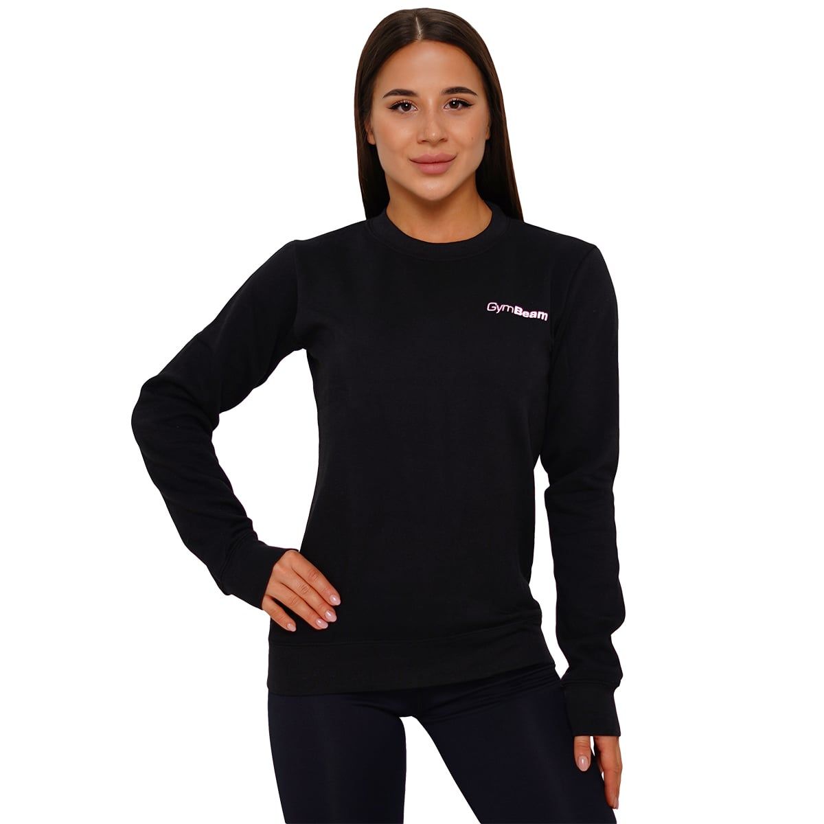 GymBeam Felpa donna Basic Jumper Black regular senza cappuccio