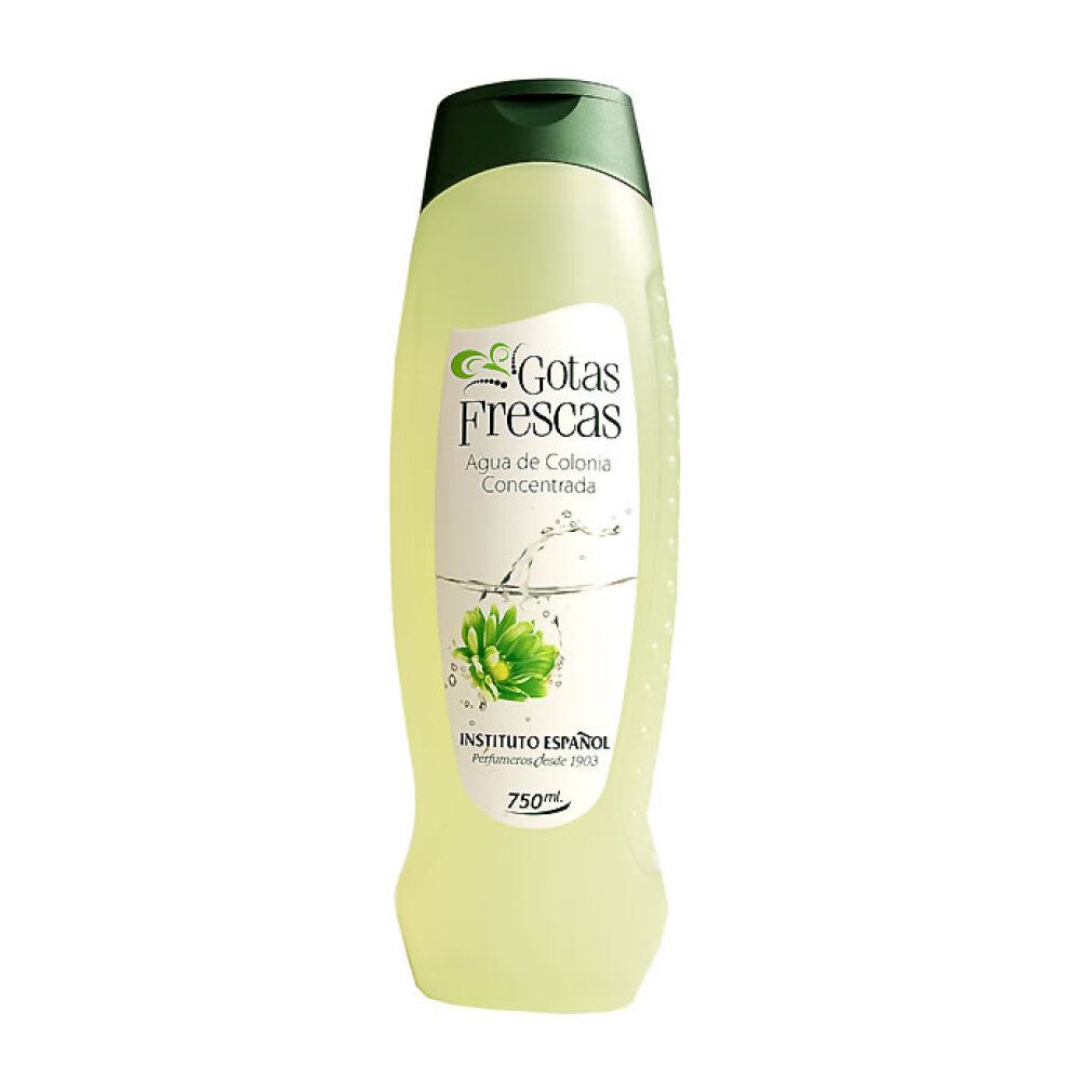 Flacone di Gotas Frescas Eau de Cologne da 750ml con tappo verde.