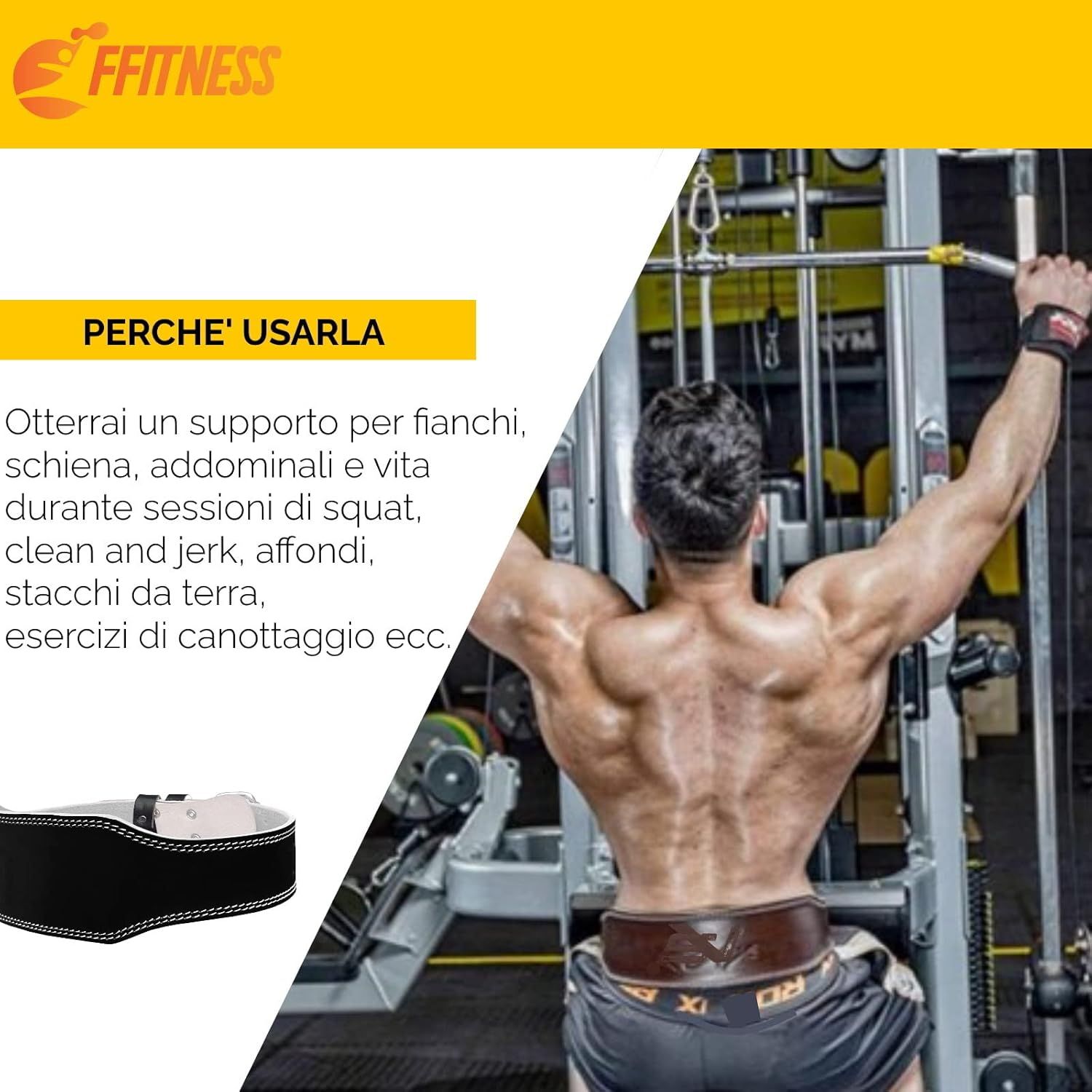 Cintura Palestra Sollevamento Pesi Regolabile Con Fori Pesistica FF