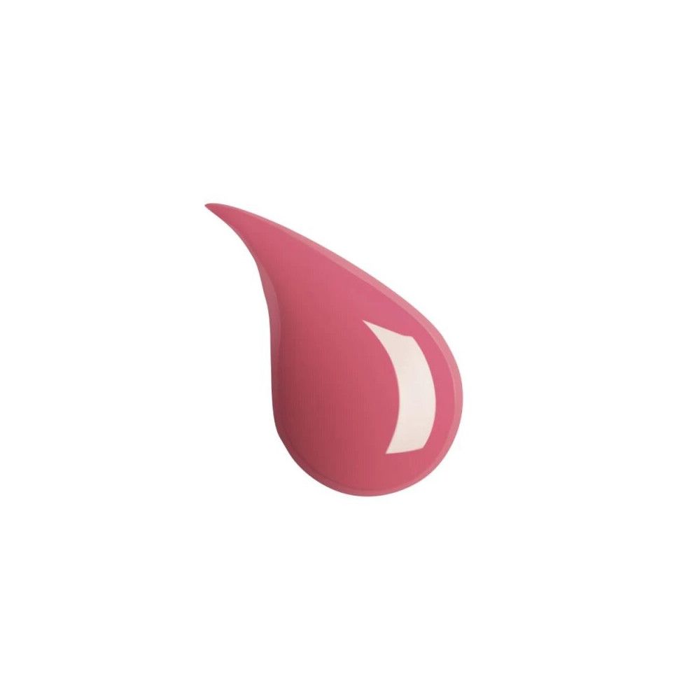 Goccia di lucidalabbra rosa. Superficie lucida, forma a goccia.