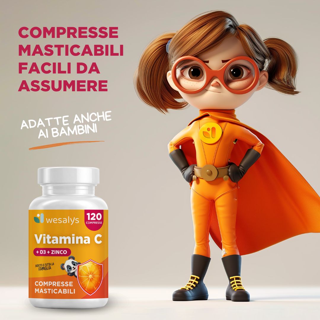 WESALYS® Vitamina C D3 Zinco - Integratore alimentare per sostenere il sistema immunitario