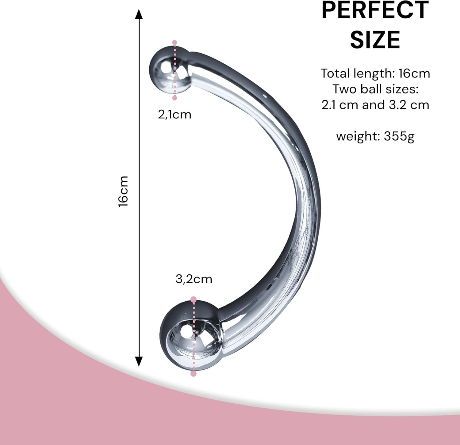 FOPS doppio dildo in metallo da 16 cm, plug anale, dildo per stimolazione prostatica