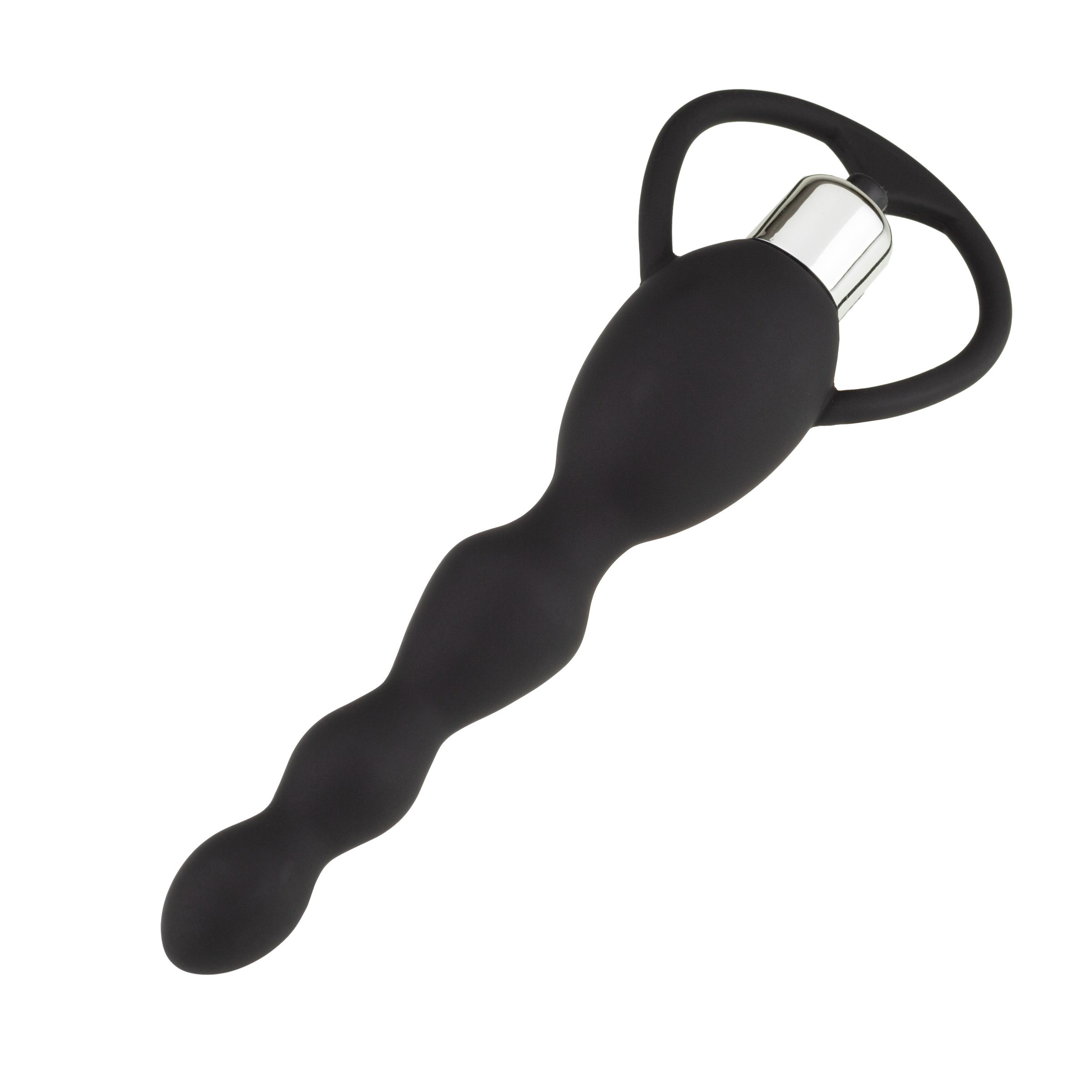 Prodotto intimo nero ondulato con manico. Punta metallica.