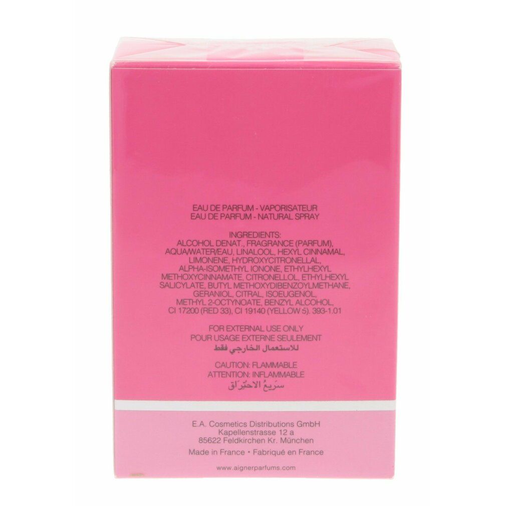 Confezione rosa, retro con testo. Contiene ingredienti, avvertenze e informazioni produttore.