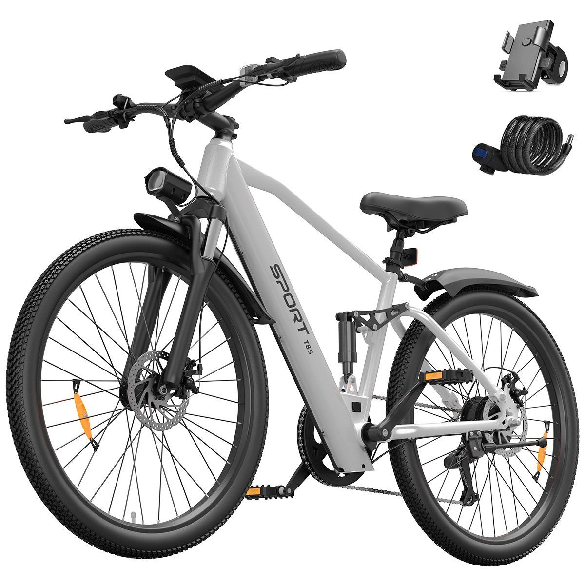 Toofly T8S Bicicletta elettrica full suspension, pneumatici da 26 pollici