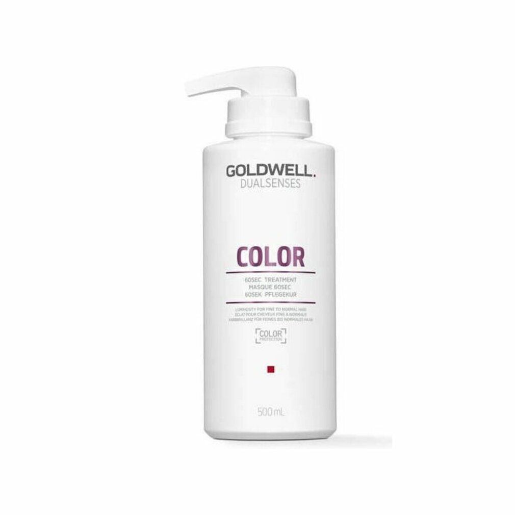 Flacone bianco con dosatore. Scritta: GOLDWELL DUALSENSES COLOR. Testo e quadrato rosso. 500ml.