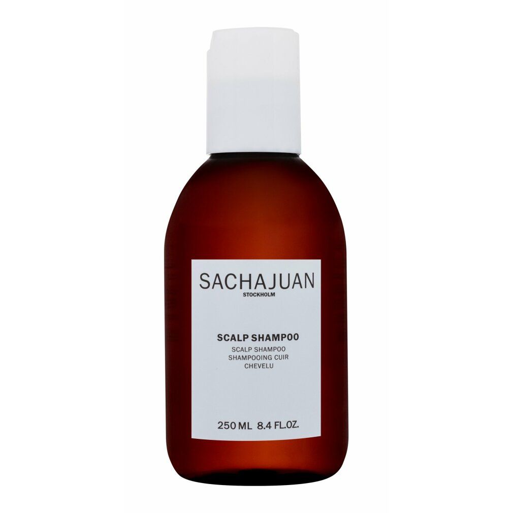 Flacone marrone SACHAJUAN Scalp Shampoo, 250 ml.