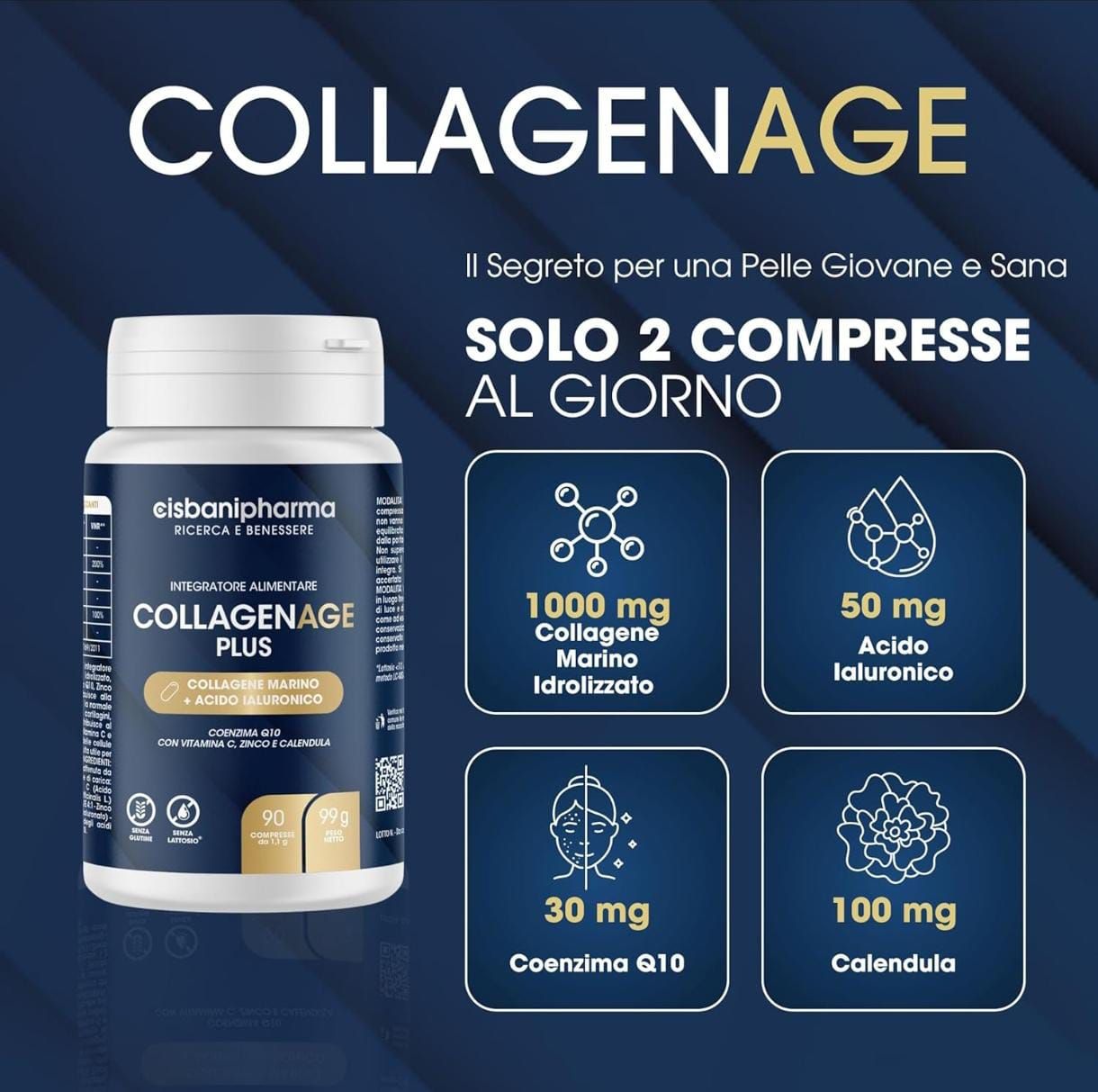 Cisbani Pharma Collagenage Plus - Integratore per pelle e cartilagini
