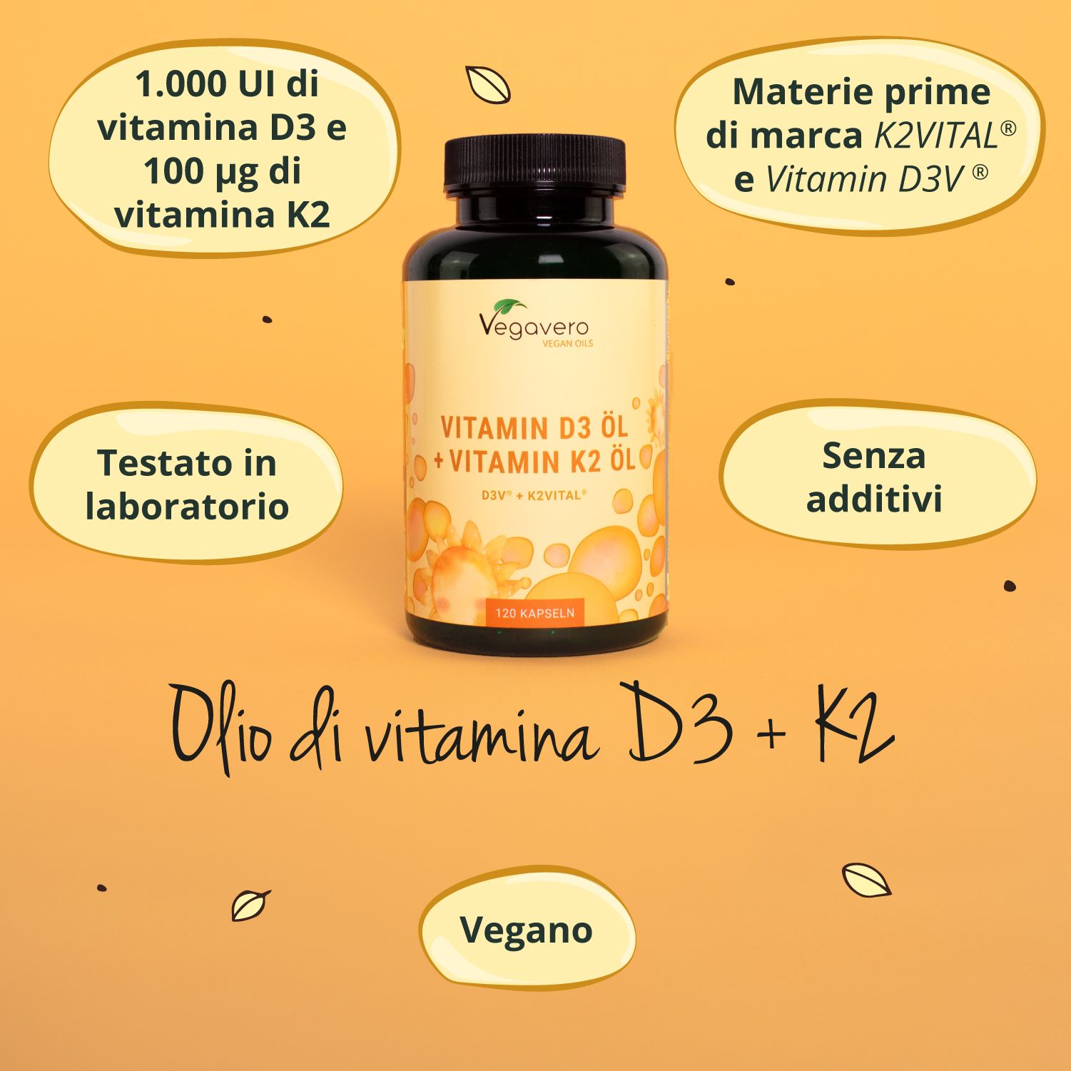 VEGAVERO Vitamina D3 + K2