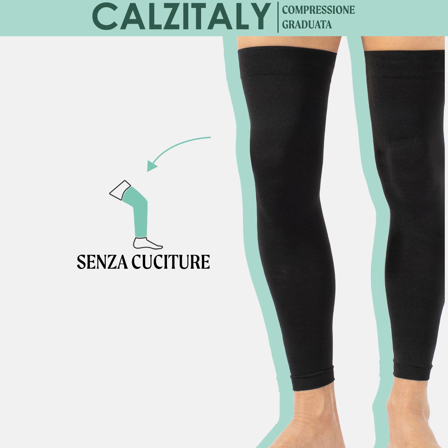 Gambali neri senza cuciture. Gambali per lo sport.