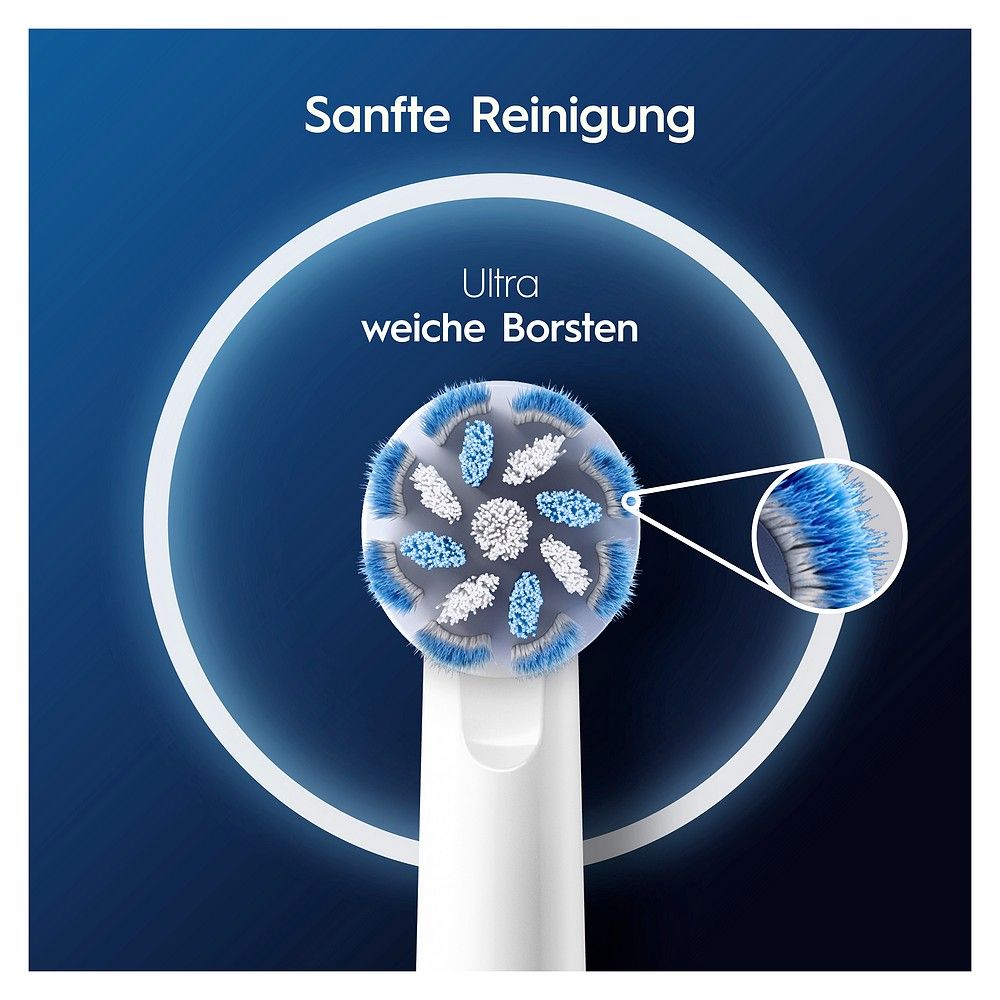 Vista dettagliata delle setole ultra-morbide dello spazzolino Oral-B PRO Sensitive Clean.