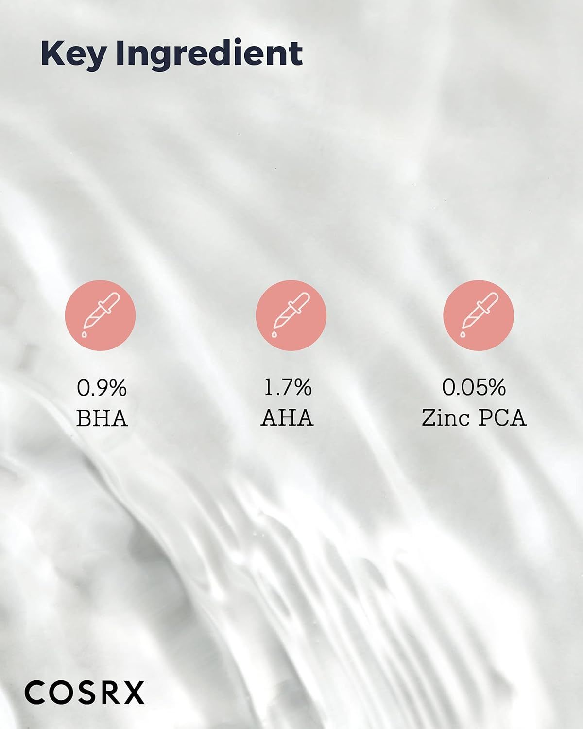 COSRX Calming Liquid Intensive: Ingrediente chiave. 0.9% BHA, 1.7% AHA, 0.05% Zinc PCA.
