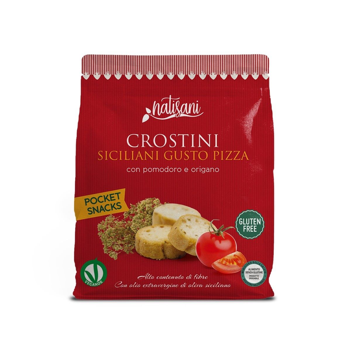 Crostini gusto pizza senza glutine - Natisani