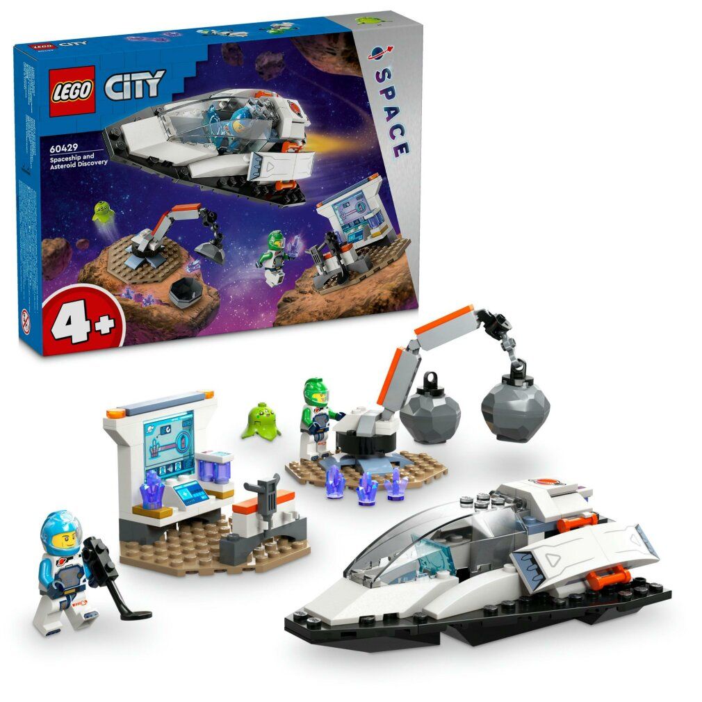 Set LEGO City. Astronave, robot, personaggi e accessori. Confezione con illustrazione dell'astronave. 4+.
