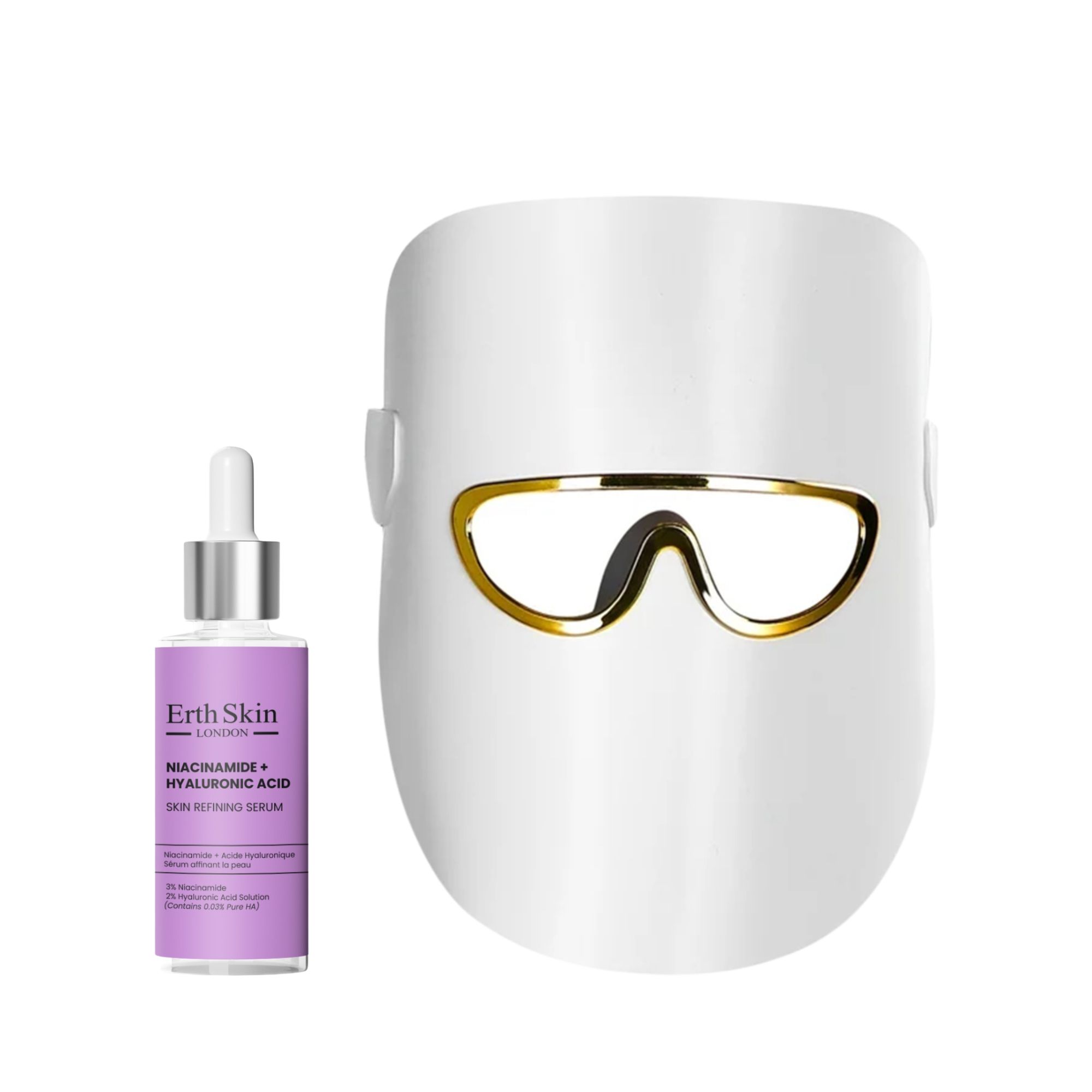 ErthSkin London Maschera LED Bianca Duo Niacinamide Acido Ialuronico