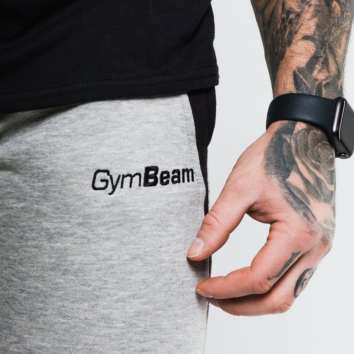 GymBeam Pantaloni uomo slimfit in cotone e poliestere grigi