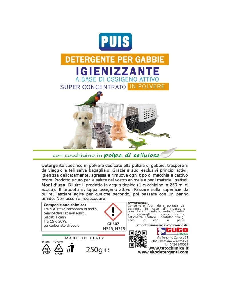 Puis Detergente per gabbie e trasportini