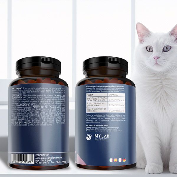 Suprapet Peloderm Compresse Cani e Gatti Integratore Per Benessere della Pelle e Pelo Lucido