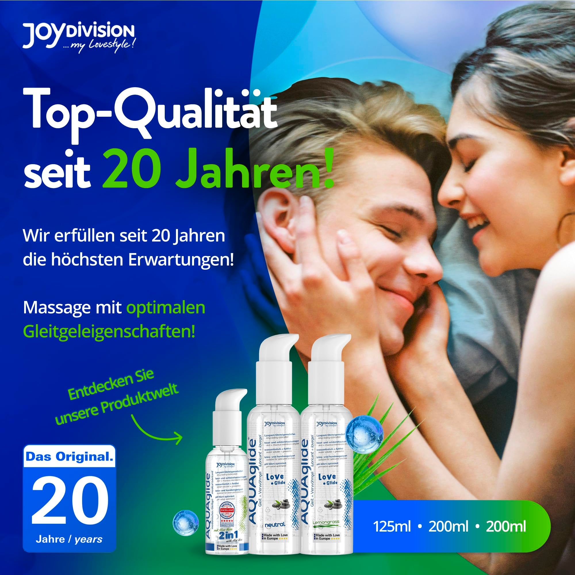 AQUAGLIDE Massage + Glide Lemongrass in diverse misure.