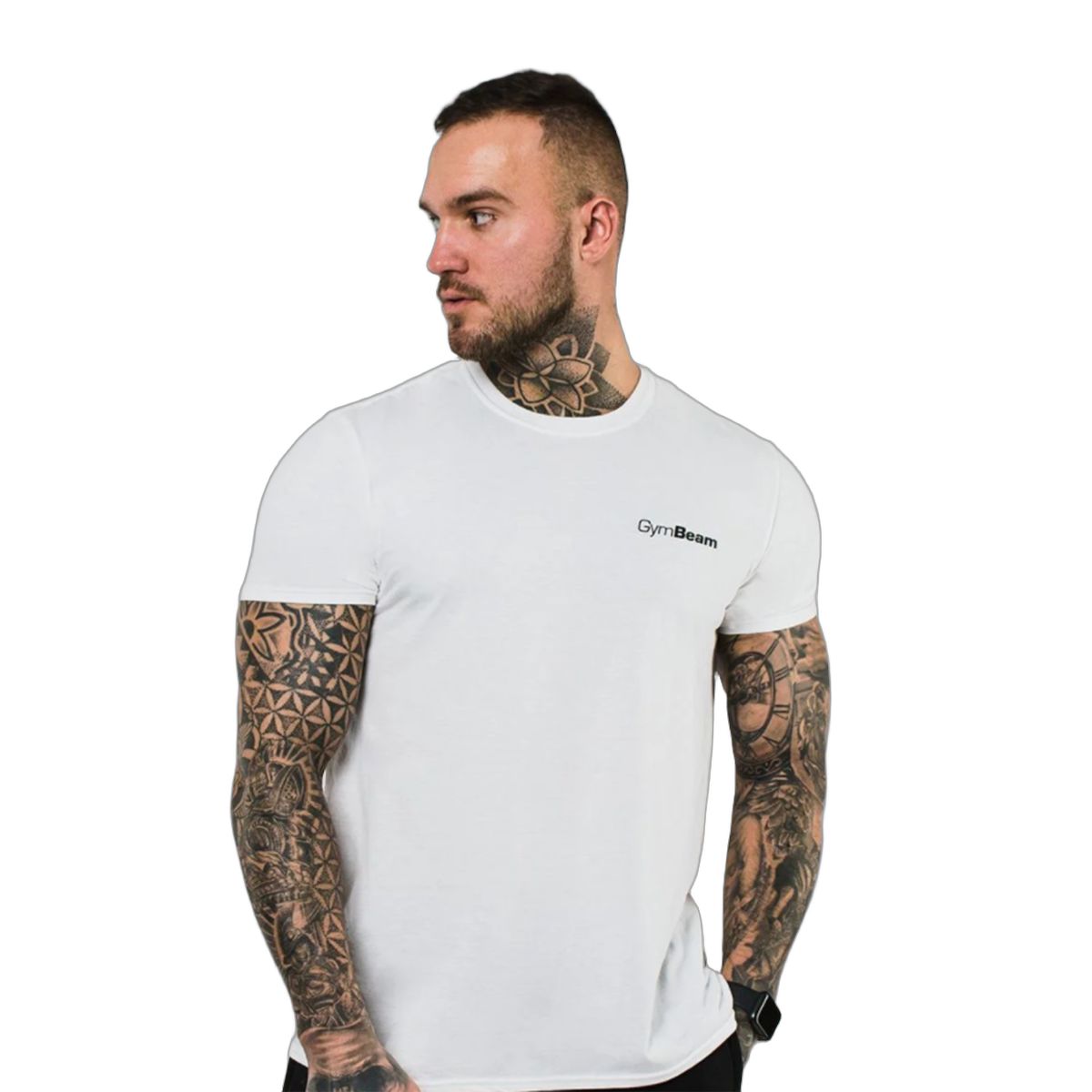 GymBeam T-Shirt Basic 3Pack uomo bianco a manica corta