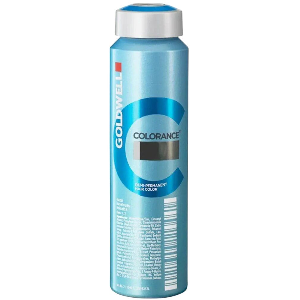 Flacone Colorance Demi-Permanent Hair Color. Logo Goldwell e nome del prodotto. Flacone azzurro.