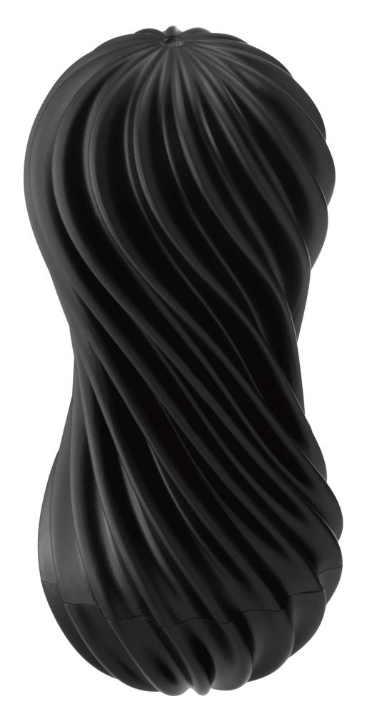 TENGA FLEX Rocky Black, design nero attorcigliato, Red Dot Award 2018.