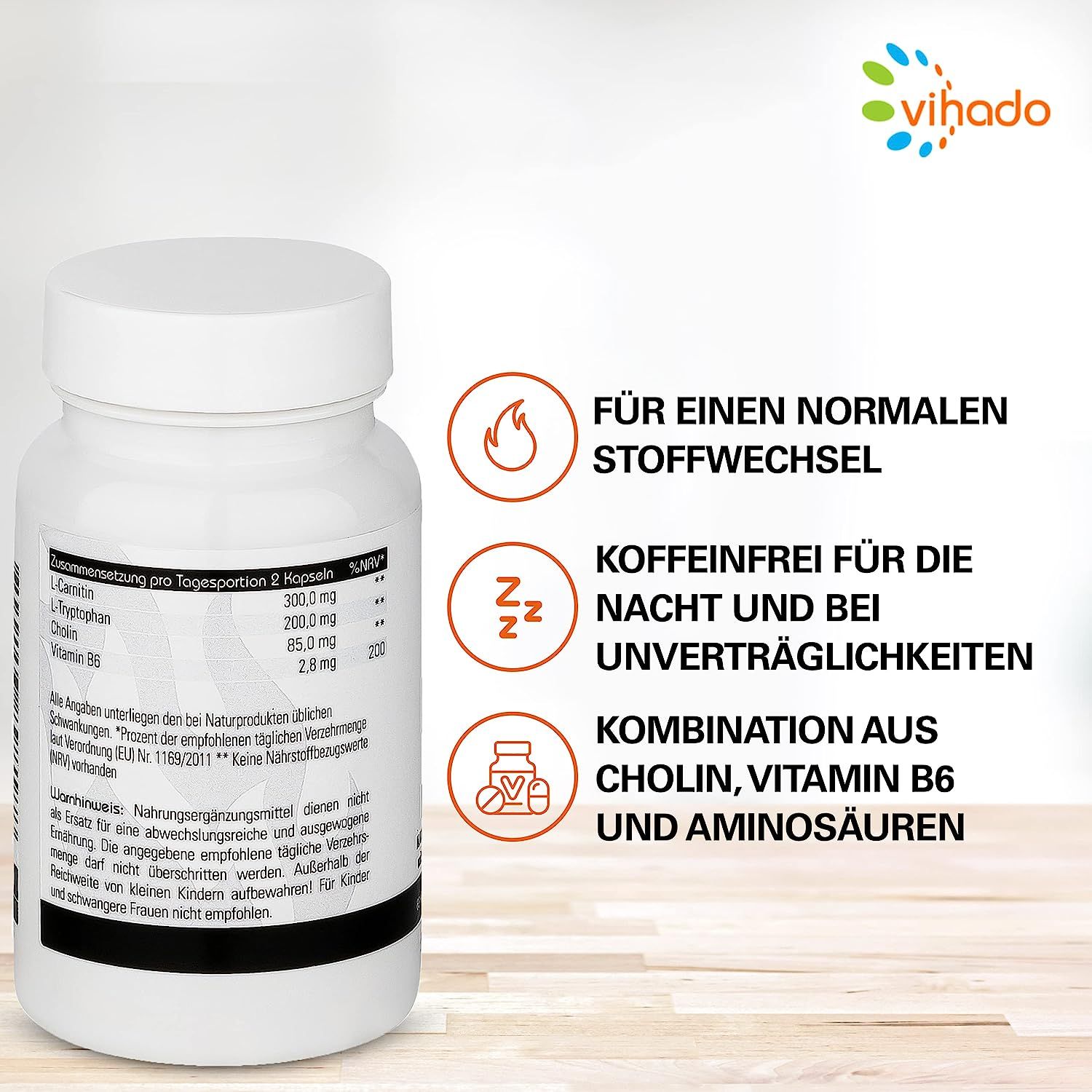 Vihado F-BDY Night - capsule per un metabolismo normale - senza caffeina per la notte