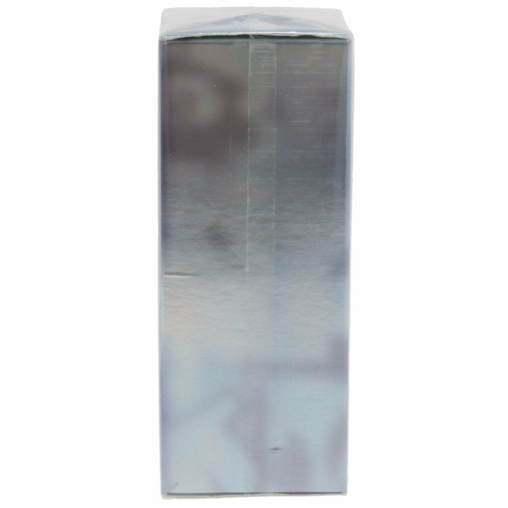 Vista laterale della scatola argentata Calvin Klein CKIN2U for him. Superficie lucida.