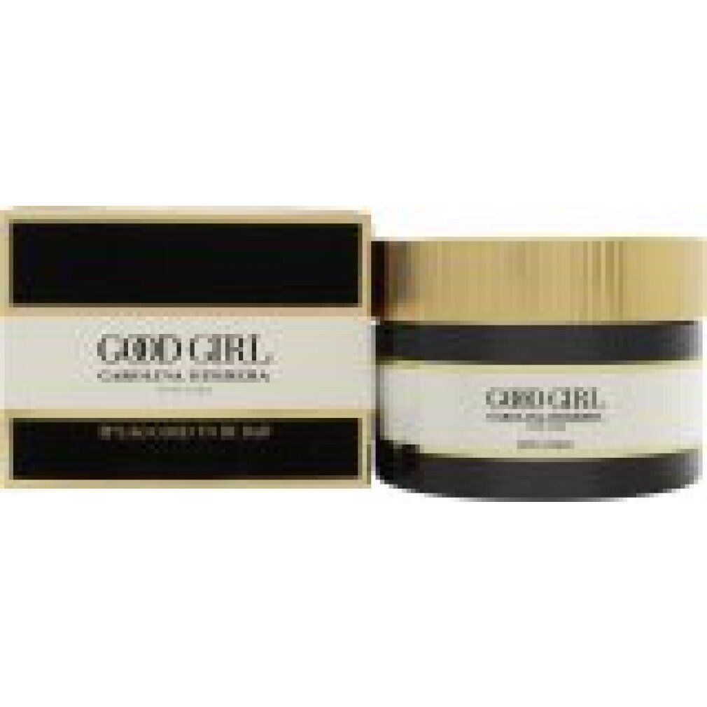 Vasetto di crema corpo e confezione. Scatola nera e dorata con scritta "Good Girl".