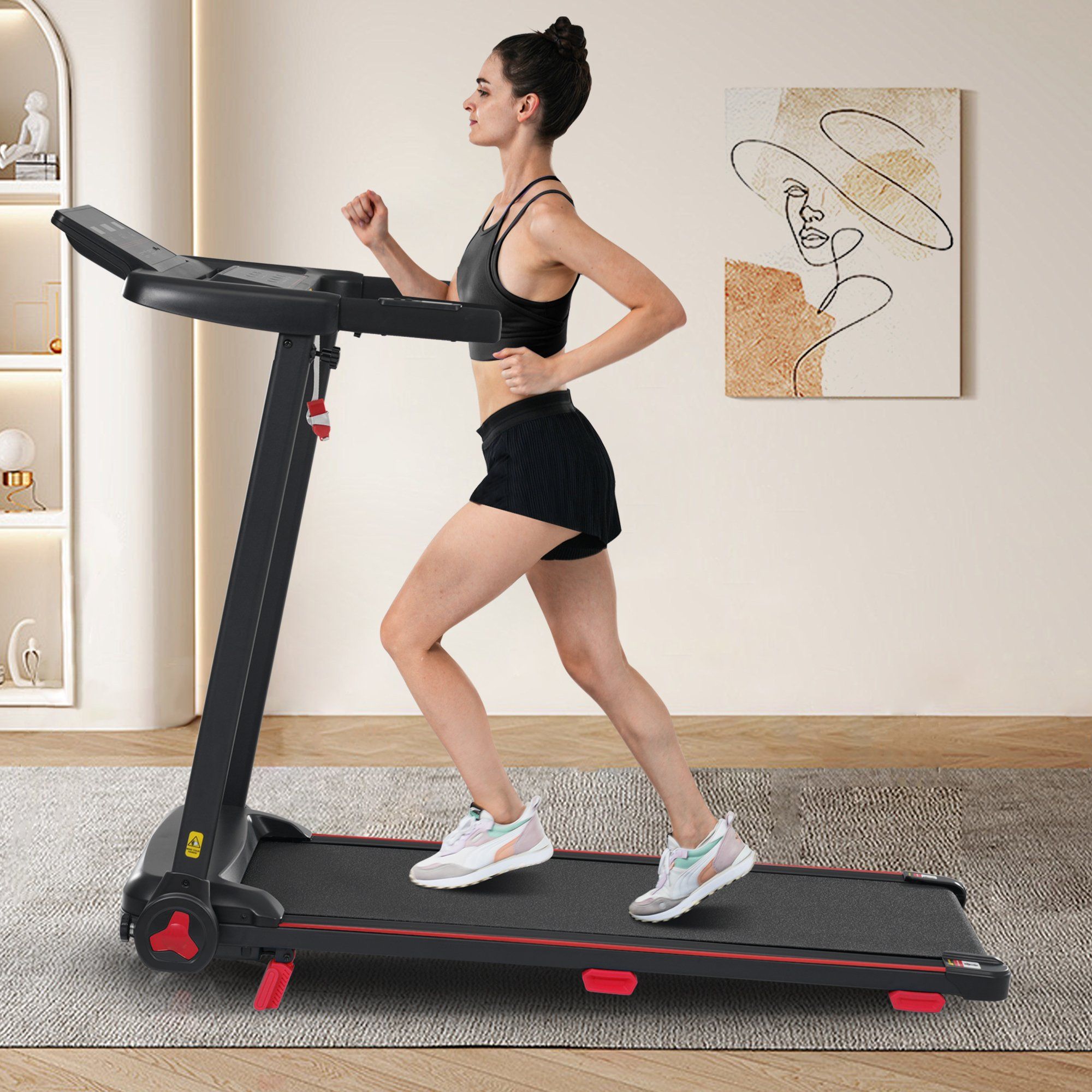 Tapis roulant pieghevole con inclinazione dell'8%, motore da 3.0 HP e velocità massima di 14 km/h