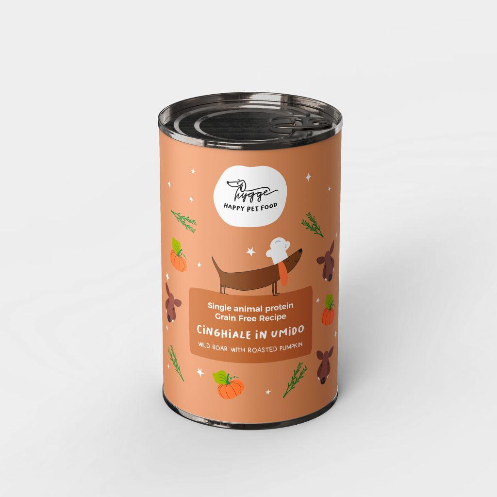 HYGGEDOG - Monoproteico Cinghiale in umido con zucca arrostita - 12 scatolette
