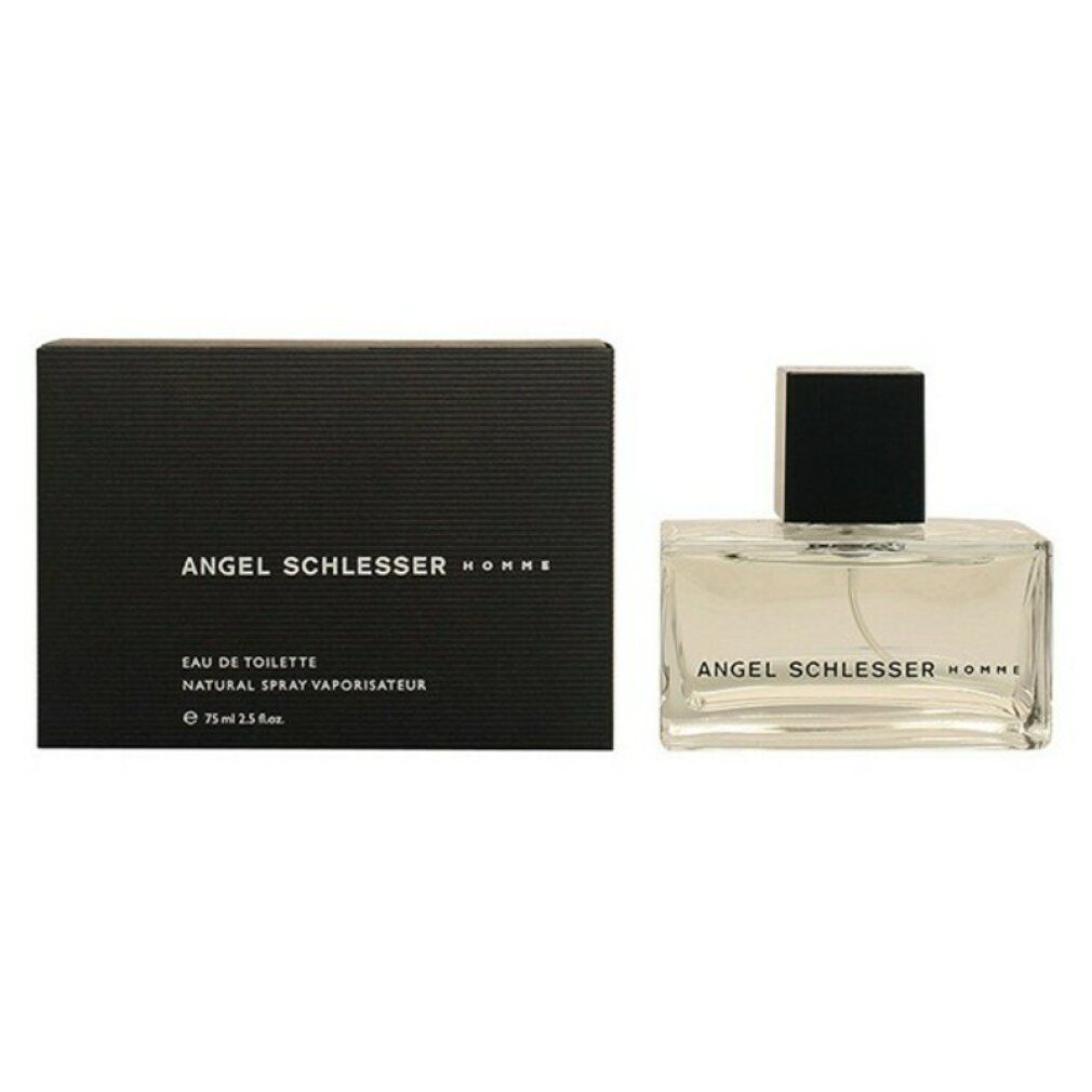 Flacone e scatola. Scritta: ANGEL SCHLESSER Homme. Eau de Toilette. 75ml.