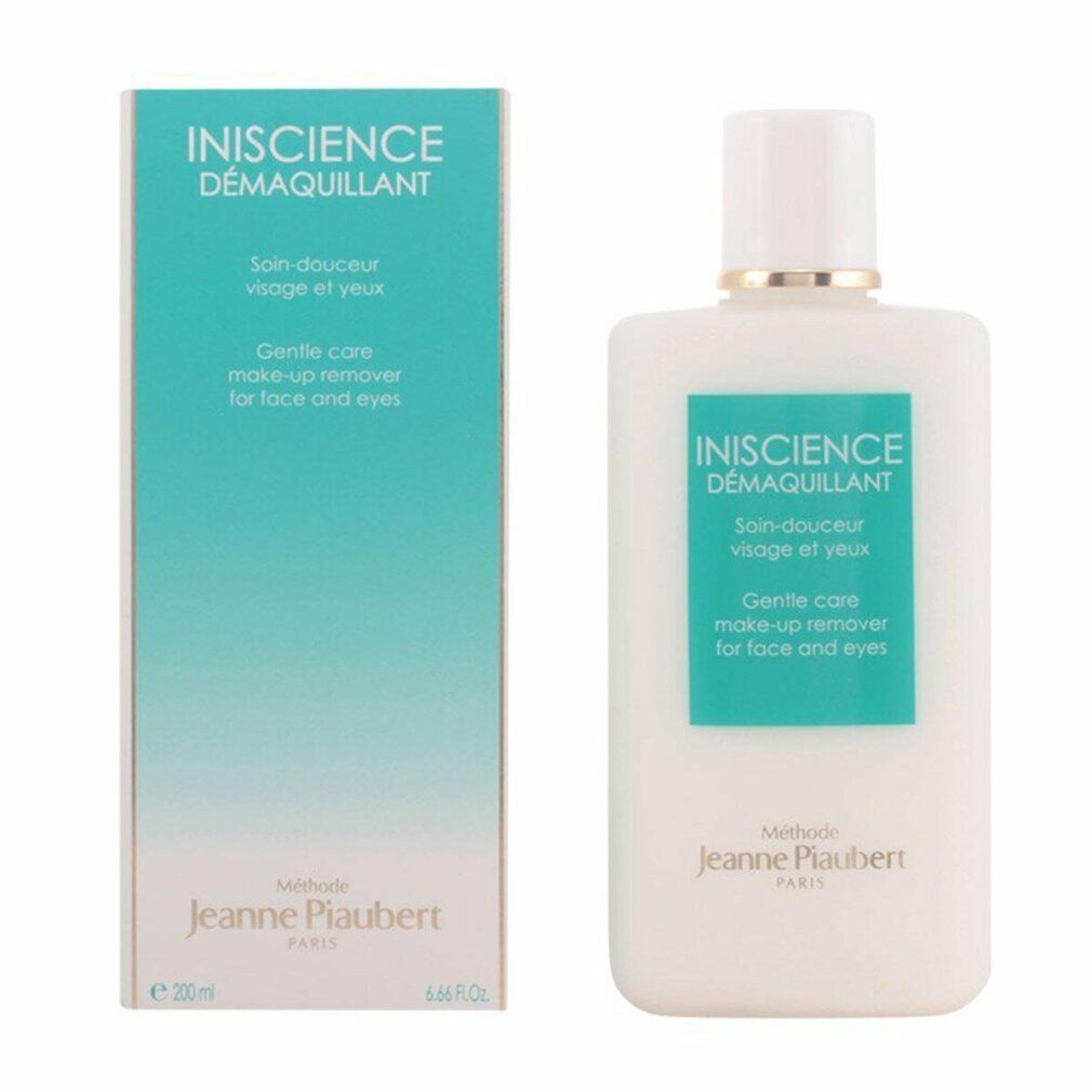 Flacone e confezione. Testo: Iniscience Démaquillant, Soin-douceur visage et yeux. Marchio: Jeanne Piaubert. E 200 ml.