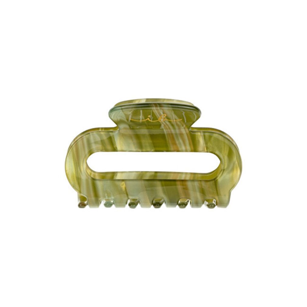 Fermaglio per capelli Evergreen m. Forma verde trasparente con denti. Senza confezione.