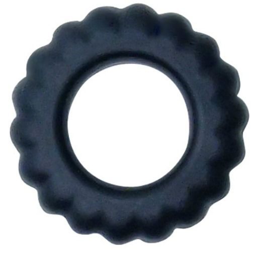 Cockring nero a coste in materiale flessibile.