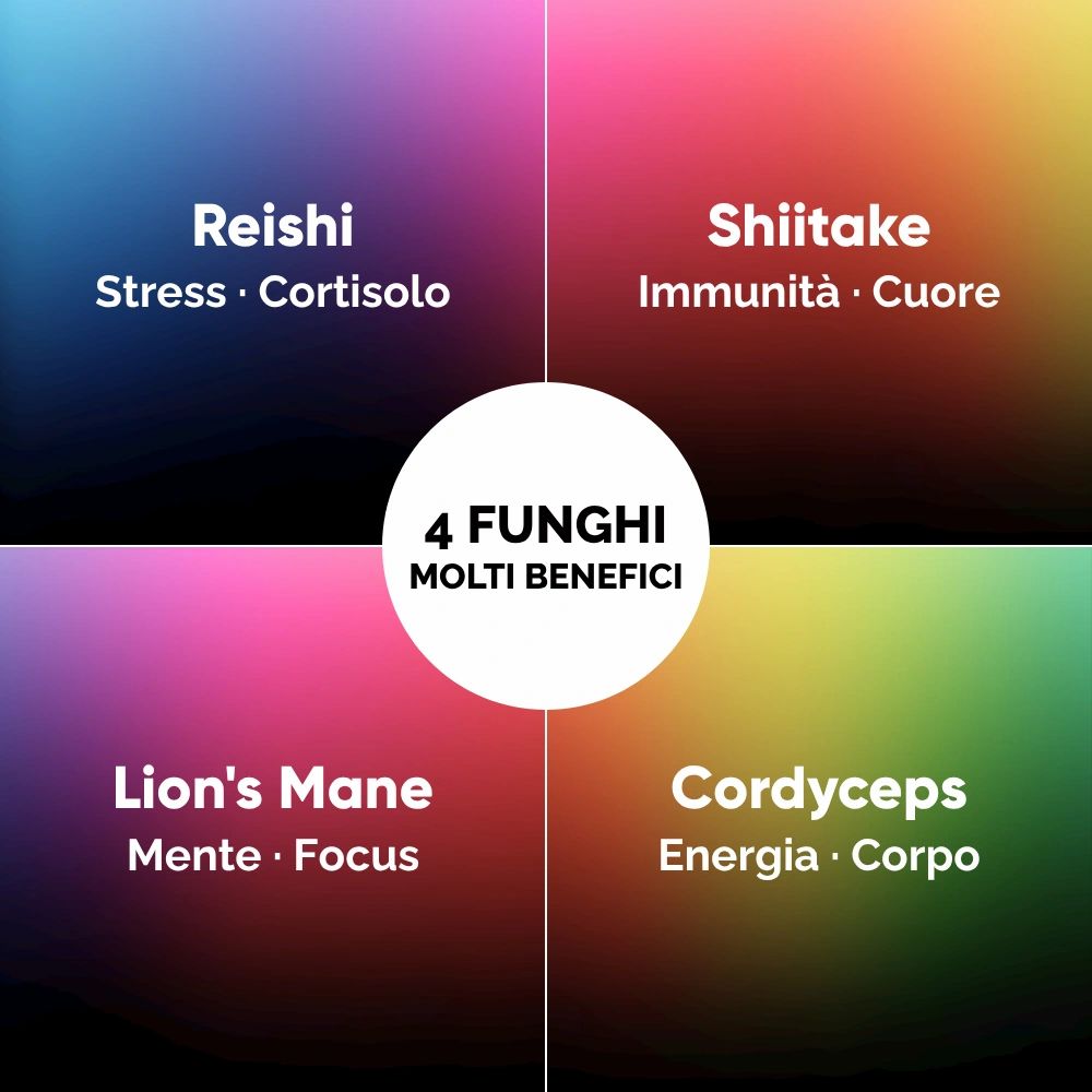 Oravita FUNGHI KIT per Cortisolo, Memoria, Immunità e Energia