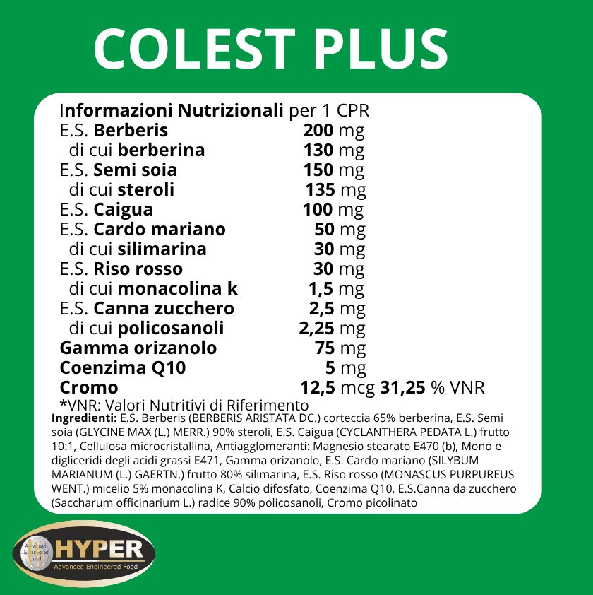 HYPER Colest Plus Riso Rosso – Integratore colesterolo - supporto cardiovascolare
