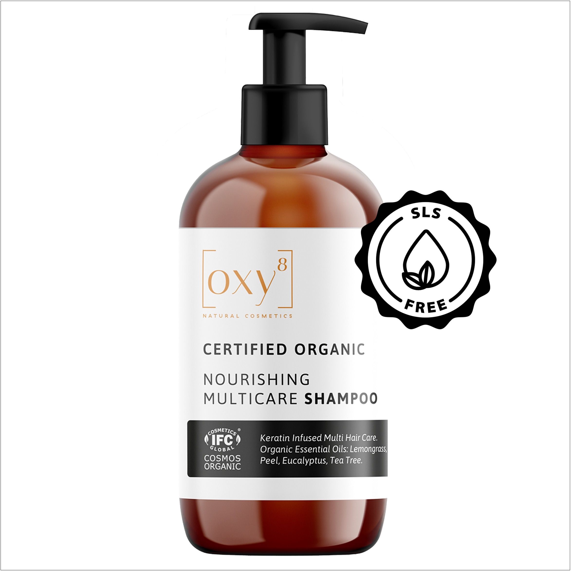 oxy8 Cosmetici naturali NOURISHING MULTICARE SHAMPOO - Capelli brillanti. Contro le doppie punte.