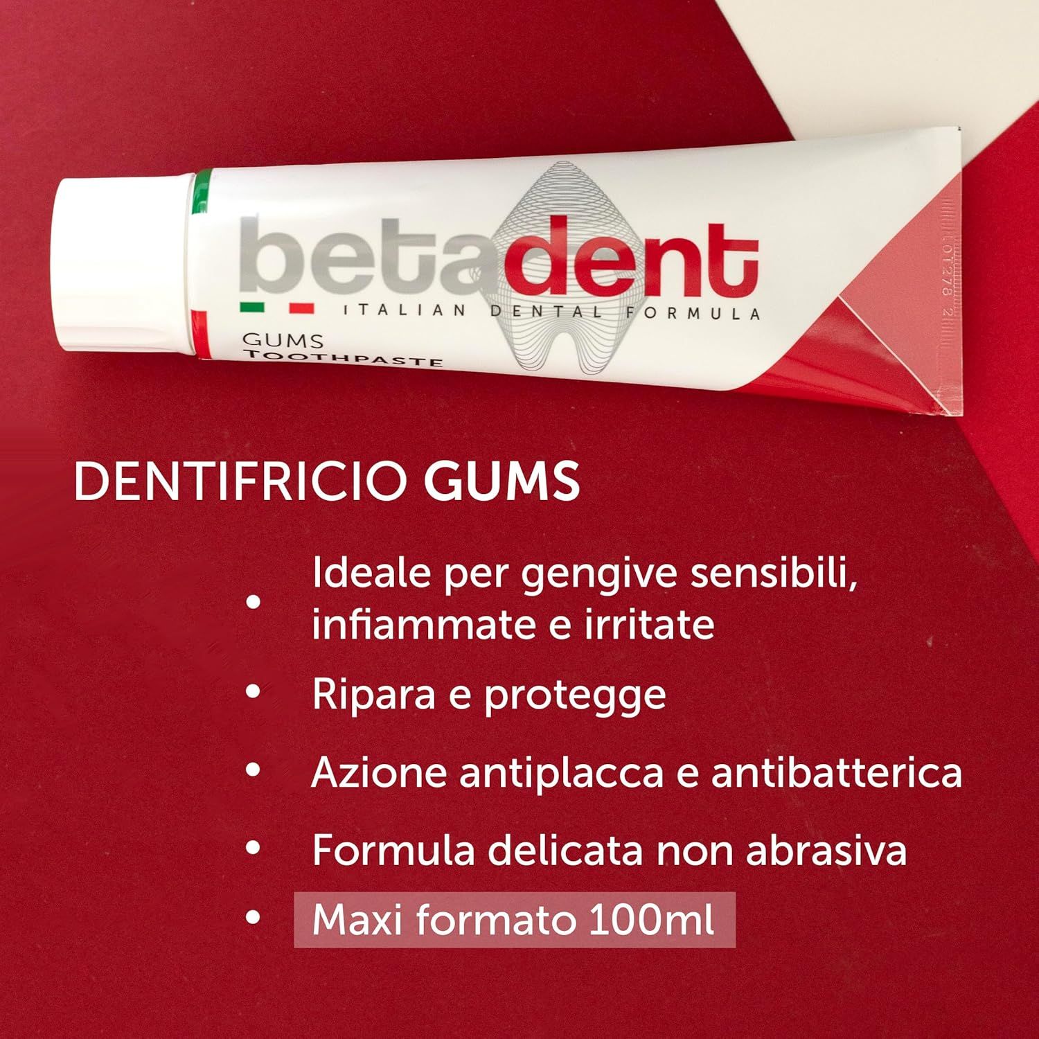BETADENT - Dentifricio Gums - Gengive Sensibili infiammate irritate - Ripara e Protegge