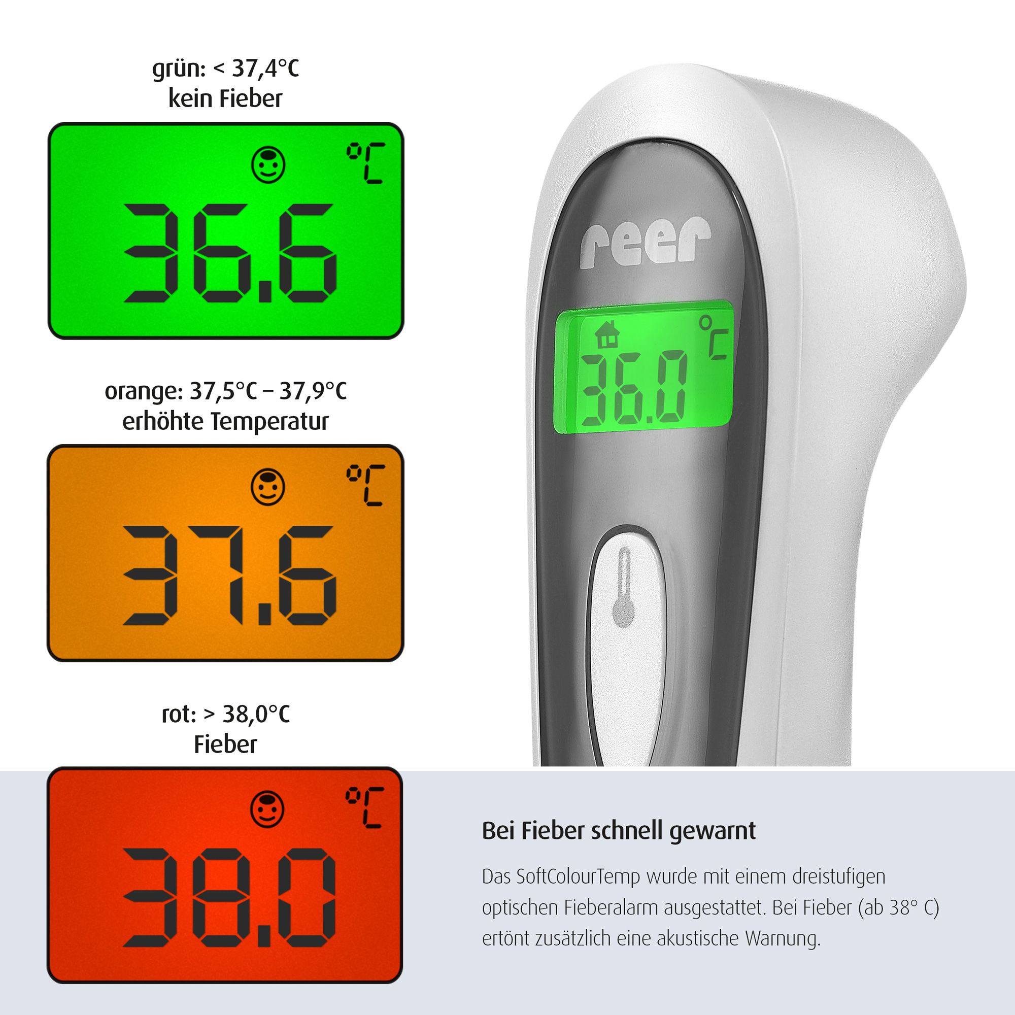 reer Colour SoftTemp 3in1 termometro a infrarossi senza contatto