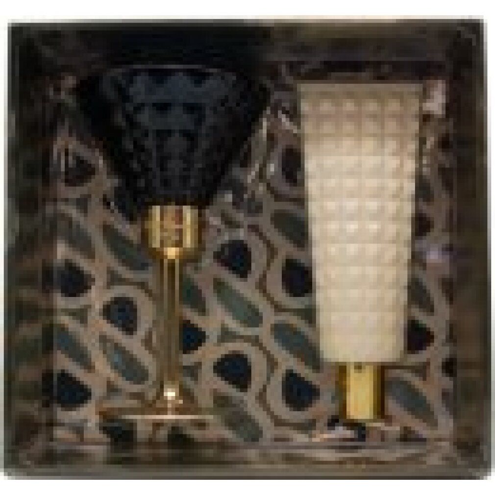 Set con bicchiere e tubo in confezione. Bicchiere nero strutturato. Tubo bianco strutturato.