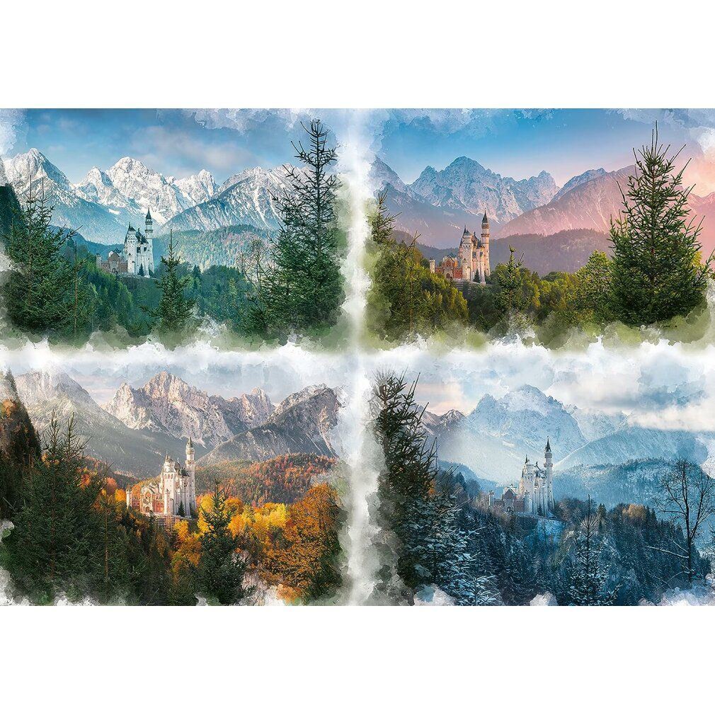 Puzzle del castello delle fiabe in 4 stagioni
